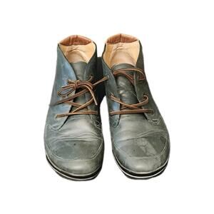 Vintage Hartjes Mens Green Ankle Boots Sz7.5 See  Pics For Minor Signs Of Wear